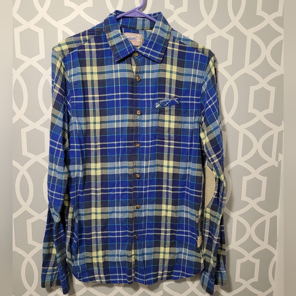 Scotch and soda Men's Blue Plaid Shirt